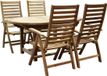 AVH-Collectie Arona Ovaal uitschuifbare dining tuinset 160-210x90xH76 cm blad 4 cm 5-delig teak