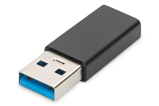 Digitus AK-300524-000-S USB A naar USB-C Adapter, Zwart