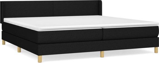 vidaXL Boxspring met matras stof zwart 200x200 cm