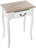 Atmosphera Bijzettafel/Nachtkastje Palace - Wit/Naturel - MDF Hout - 1 Lade - 47 x 30 x 66 cm