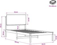 vidaXL Bedframe met gestoffeerd hoofdbord Donkerbruin en Zwart