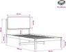 vidaXL Bedframe met gestoffeerd hoofdbord Donkerbruin en Zwart
