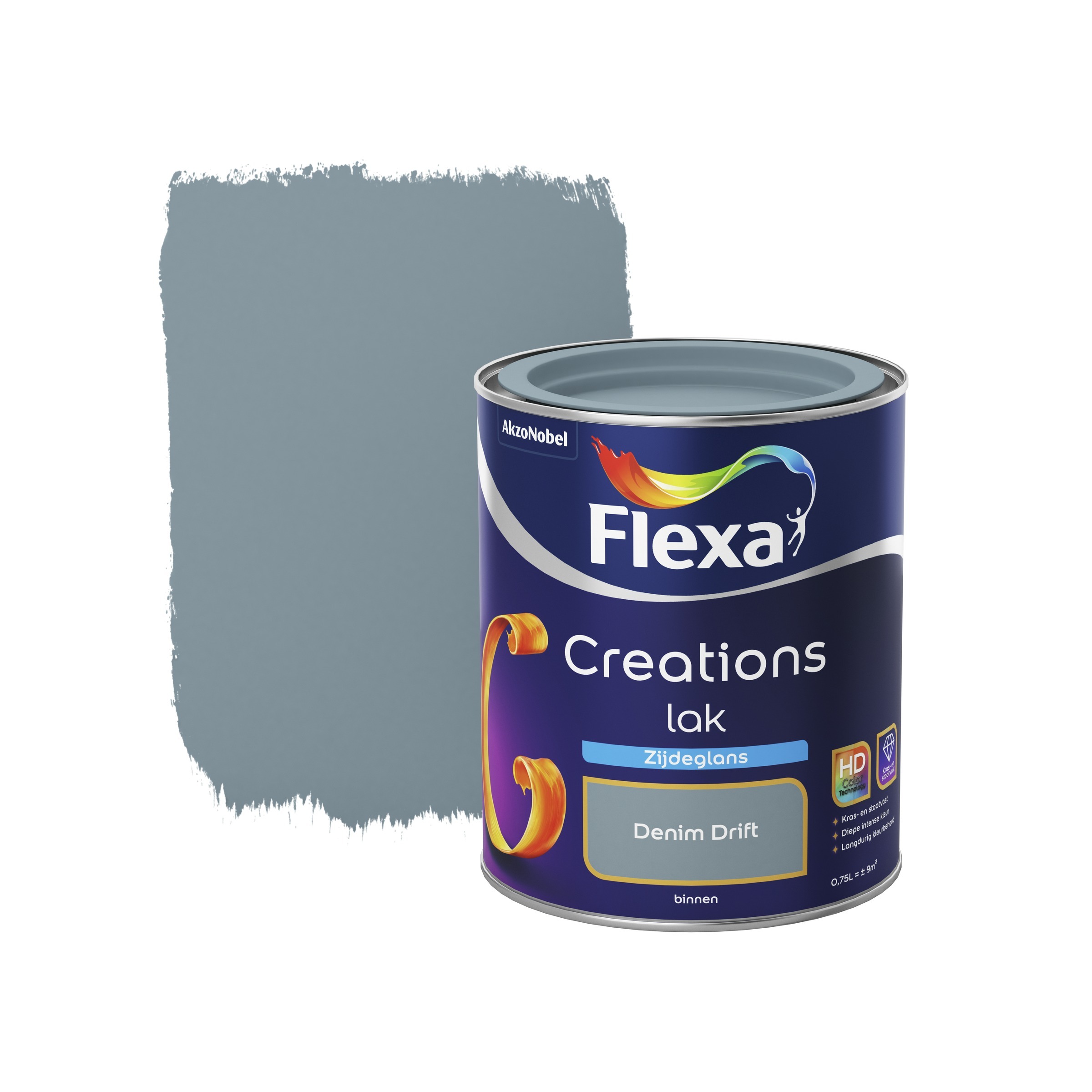 FLEXA Creations binnenlak denim drift zijdeglans 750 ml