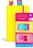 Mustard Lucky Cat Desktop Page Markers - 2x50 pieces