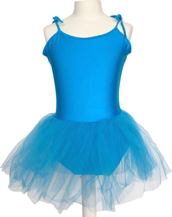 Spaansejurk NL Balletpakje + Tutu - Fel blauw - Ballet - Verkleed jurk - maat 98/104 8