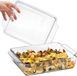 Casserole Dish with Lid 24x20x6cm 2L - Glass Lasagna Pan for Two Persons, Microwave and Oven Safe