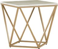 Beliani MALIBU - Bijzettafel - Goud - Design - MDF - 50x50x50 cm