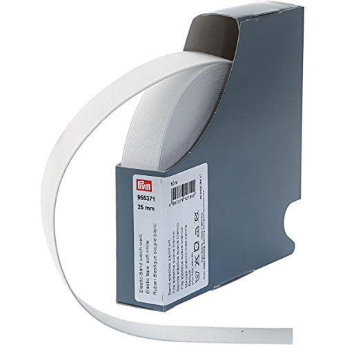 Prym 955371 Elastische Band Zacht 25 mm Wit, 57% PES 43% ED