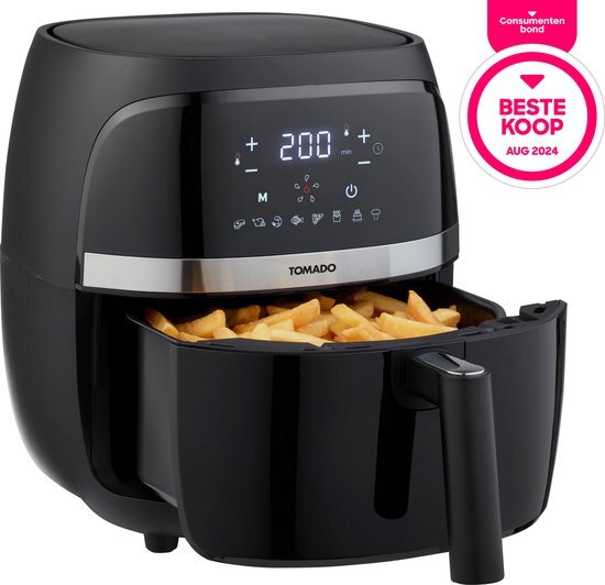 Tomado TAF3202B - Airfryer - Heteluchtfriteuse - 3,2 liter inhoud - Digitaal display - 500 gr friet - Zwart