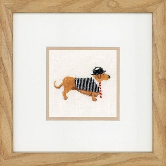 Lanarte PN-0148260 borduur pakket Dog in Bowler