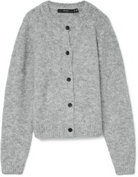 Vero Moda Vmnovah Ls O-neck Button Cardi Ga N 10320496 Medium Gray Melange Women's Size - M