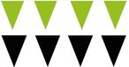 Shoppartners Zwarte en Groene vlaggetjes - Vlaggenlijn van 60 meter - Kunststof