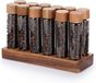 Merkloos Coffee Beans Storage with Wooden Holder and Lid - Glass Bottles for Coffee Beans - Retail Store Bar Restaurants