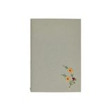 Dille &amp; Kamille Schrift, gekleurd kraftpapier, geborduurde bloem, A5