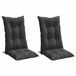 vidaXL Coussin de chaise dossier haut 120x50x7 cm Tissu chiné anthracite - Lot de 2