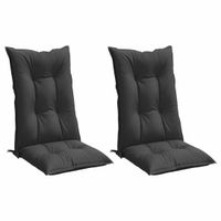 vidaXL Coussin de chaise dossier haut 120x50x7 cm Tissu chiné anthracite - Lot de 2