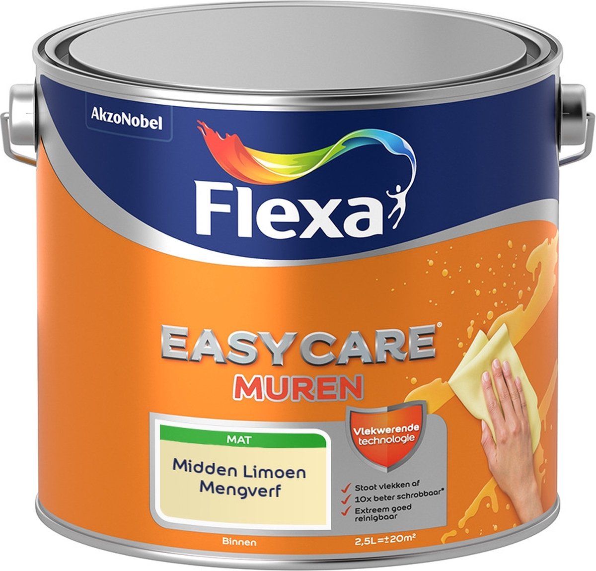 FLEXA Easycare Muurverf - Midden Limoen - 2,5 liter