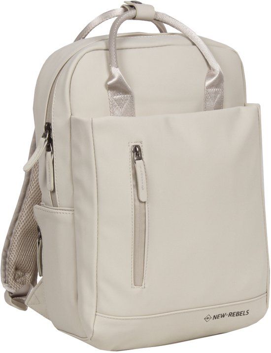 New Rebels Unisex Harper Miami Rugzak - 9L Beige Waterdichte Rugzak with 13 inch Laptop Section