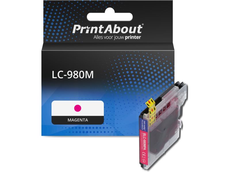 PrintAbout Inktcartridge LC-980M Magenta geschikt voor Brother