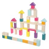 Cubika Houten Blokkenset - 50 Stuks - Regenboog