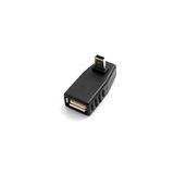 SYSTEM-S USB type A bus naar mini USB stekker 90° omhoog hoek stekker adapter