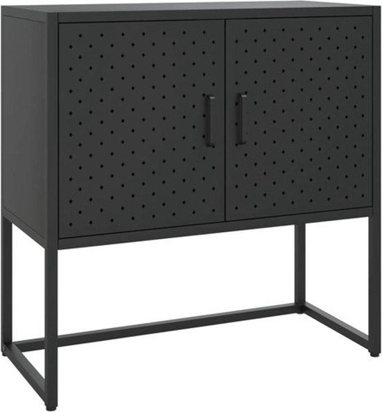vidaXL Dressoir 75x35x75 cm staal zwart