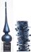Decoris Décoration de Noël étoile en verre mat 26 cm - 2 guirlandes en aluminium 270 cm - bleu foncé