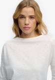 Superdry Studios Boothals Slub Longsleeve Dames Lange Mouwen Shirts Katoen/Lyocell Wit Maat 10