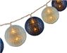 Krist+ LED Lichtslinger/lichtsnoer - 10 led bolletjes - D6 cm - blauw/donkerblauw - 200 cm