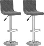 vidaXL Barkrukken - 2 stuks - Fluweel - Donkergrijs