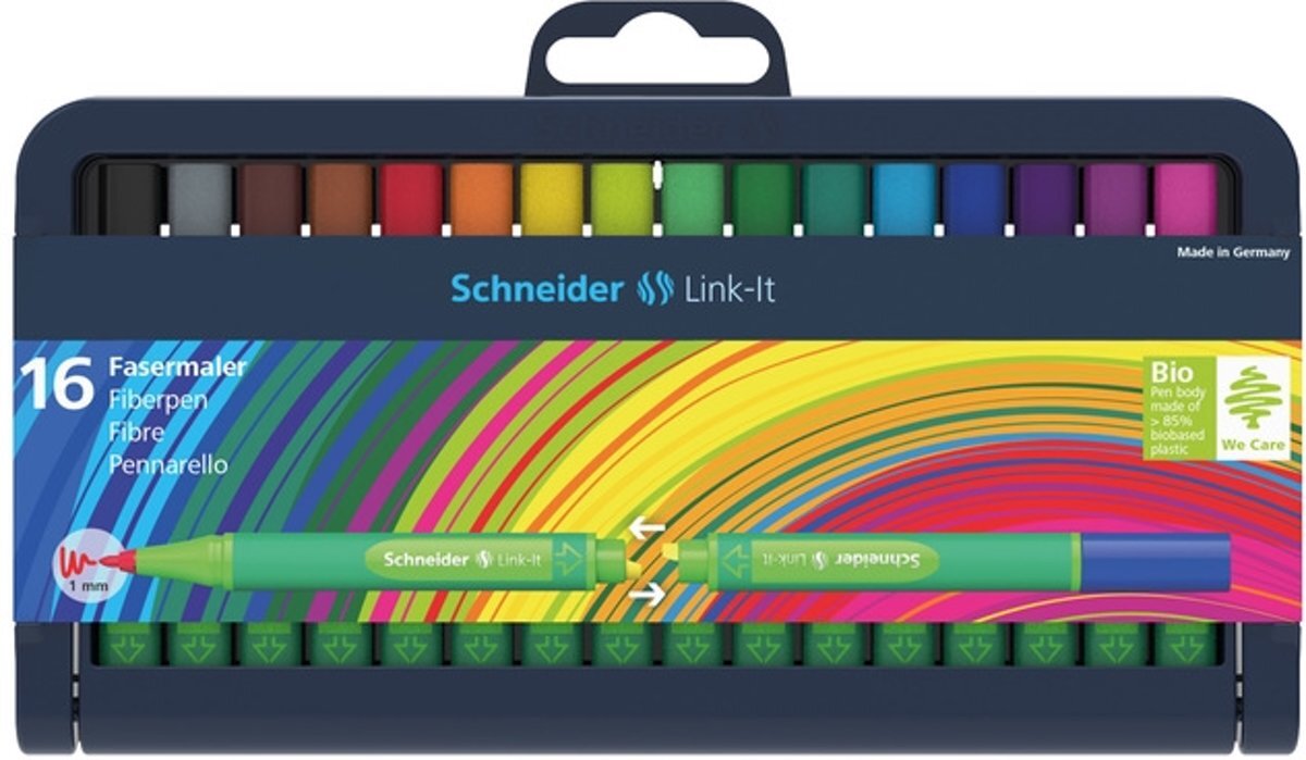 Schneider Viltstift Link-it rond 16stuks assorti