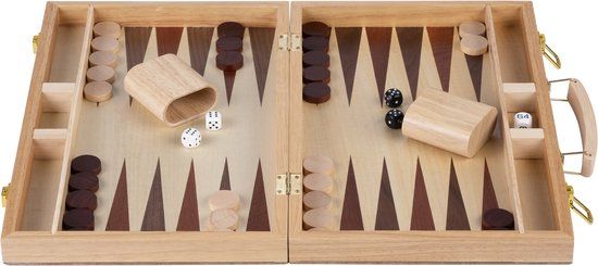 Longfield Games Backgammon 15 Inch - Ingelegd Hout - Engelhart - Luxe Uitgave