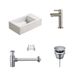Qubic Lavabo en Céramique Qubic Mini avec Robinet, Vidage et Siphon Gun Metal 36.5x18x9 cm Trou de Robinet Droite