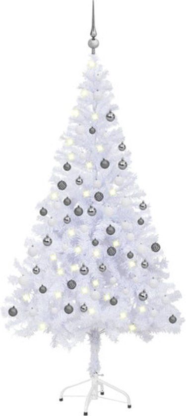 vidaXL Kunstkerstboom met verlichting en kerstballen 620 takken 180 cm