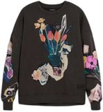 Desigual Dames sweatshirt Evelyn Zwart Katoen XL