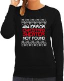 Bellatio Decorations foute Kersttrui - 404 error fun Kerst - sweater - zwart - dames XS