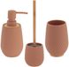 Tendance badkamer accessoires set honeycomb - bruin - rubber/bamboe