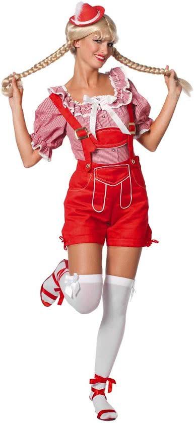 Feestbeest.nl Oktoberfest Bayernhose dame rood de luxe Maat 34
