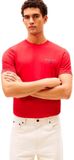 Tommy Hilfiger Heren T-shirt Katoen Effen Korte mouw Regular Fit Medium Red S