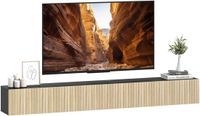 Homcom TV-standaard - MDF - 140x25x22cm - Naturel en zwart hout