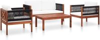 vidaXL 4-delige Loungeset massief acaciahout