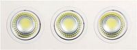 BES LED LED Spot - Inbouwspot 3-lichts - Rechthoek 15W - Helder/Koud Wit 6400K - Mat Wit Aluminium - Kantelbaar 255x93mm