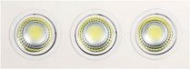 BES LED LED Spot - Inbouwspot 3-lichts - Rechthoek 15W - Helder/Koud Wit 6400K - Mat Wit Aluminium - Kantelbaar 255x93mm