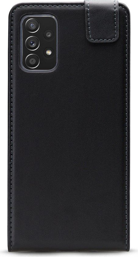 Mobilize Flipcase (omlaag) hoesje geschikt voor Samsung Galaxy A52s/Galaxy A52 4G/Galaxy A52 5G - Effen Zwart - Kunstleer