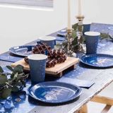 Folat Party Products Folat Tafelloper Elegant True Blue - 240x40cm