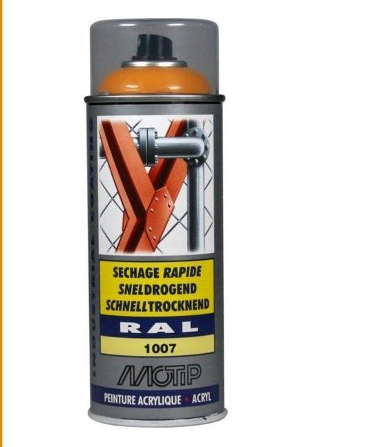 Motip Industrial Acryllak - RAL 1007 Narcissengeel - 400ml - Hoogglans