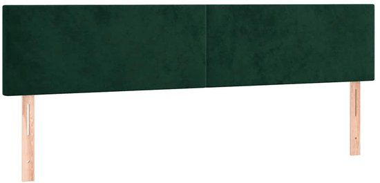 vidaXL Hoofdbord 200x5x78/88 cm Donkergroen Fluweel