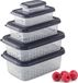 Set de récipients alimentaires Récipients en plastique 5 récipients de congélation en kit avec couvercle Boîte de rangement
