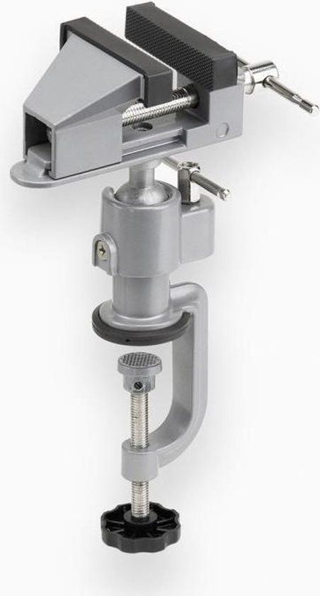 MEISTER Mini tafel bankschroef - 50 mm Spanwijdte - 360° draaibaar - Zilver