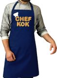 Bellatio Decorations Schort Chefkok Blauw Katoen